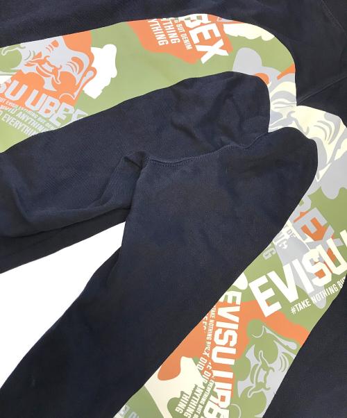 EVISU（エヴィス）EVISU (エヴィス) カモフラカモメプリントスウェットパンツ ブラック サイズ:XXLの古着・服飾アイテム