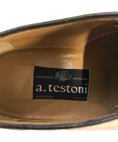 a.testoni（アテストーニ）a.testoni (アテストーニ) ストレートチップシューズ ブラウン サイズ:9の古着・服飾アイテム