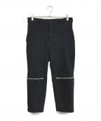 BLACK COMME des GARCONSブラックコムデギャルソン）の古着「ポリ縮絨ジップデザインスラックス」｜ブラック