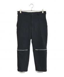BLACK COMME des GARCONS（ブラックコムデギャルソン）の古着「ポリ縮絨ジップデザインスラックス」｜ブラック