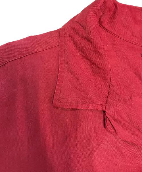 POLO RALPH LAUREN（ポロ・ラルフローレン）POLO RALPH LAUREN (ポロ・ラルフローレン) シルクリネンオープンカラーシャツ レッド サイズ:XLの古着・服飾アイテム