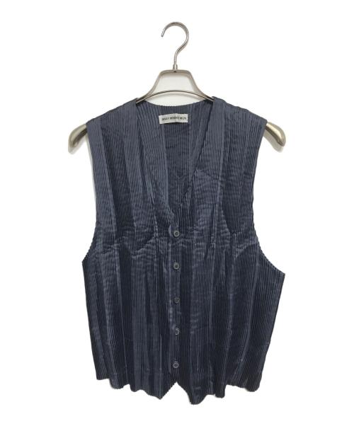 ISSEY MIYAKE MEN（イッセイミヤケメン）ISSEY MIYAKE MEN (イッセイミヤケメン) プリーツベスト ネイビー サイズ:Lの古着・服飾アイテム