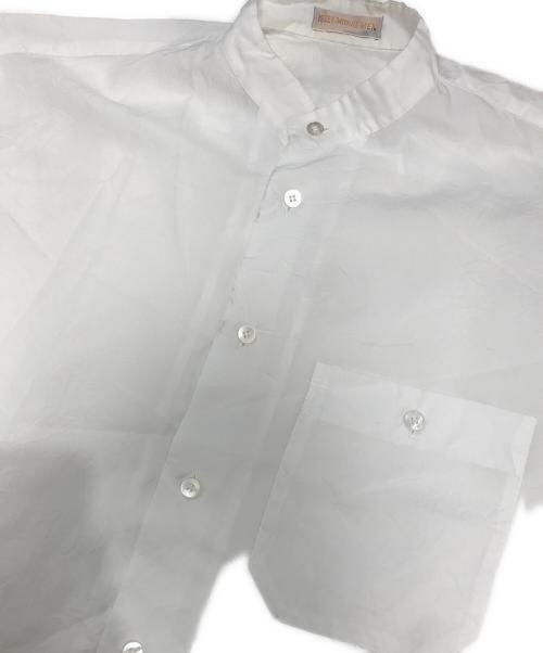ISSEY MIYAKE MEN（イッセイミヤケメン）ISSEY MIYAKE MEN (イッセイミヤケメン) シワ加工バンドカラーシャツ ホワイト サイズ:Lの古着・服飾アイテム