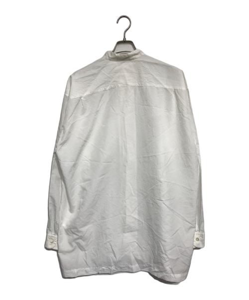ISSEY MIYAKE MEN（イッセイミヤケメン）ISSEY MIYAKE MEN (イッセイミヤケメン) シワ加工バンドカラーシャツ ホワイト サイズ:Lの古着・服飾アイテム