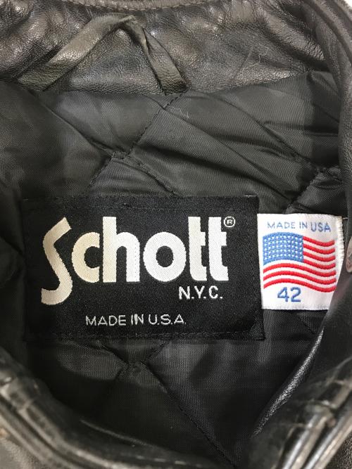 Schott（ショット）Schott (ショット) 641レザージャケット ブラック サイズ:42の古着・服飾アイテム