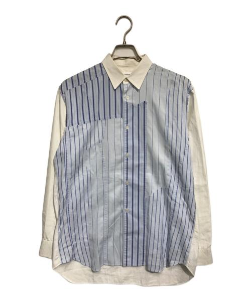 COMME des GARCONS SHIRT（コムデギャルソンシャツ）COMME des GARCONS SHIRT (コムデギャルソンシャツ) パッチワークストライプシャツ ホワイト サイズ:Mの古着・服飾アイテム
