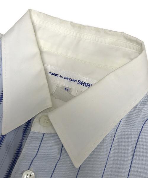 COMME des GARCONS SHIRT（コムデギャルソンシャツ）COMME des GARCONS SHIRT (コムデギャルソンシャツ) パッチワークストライプシャツ ホワイト サイズ:Mの古着・服飾アイテム