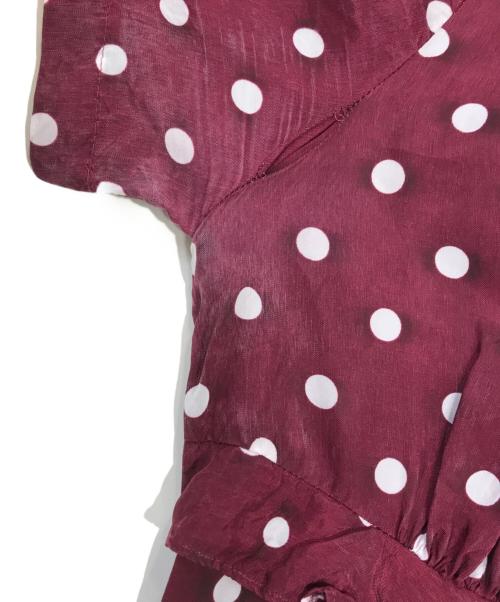 ROBE DE CHAMBRE COMME DES GARCONS（ローブドシャンブル コムデギャルソン）ROBE DE CHAMBRE COMME DES GARCONS (ローブドシャンブル コムデギャルソン) ドット柄半袖ワンピース レッド サイズ:表記なしの古着・服飾アイテム