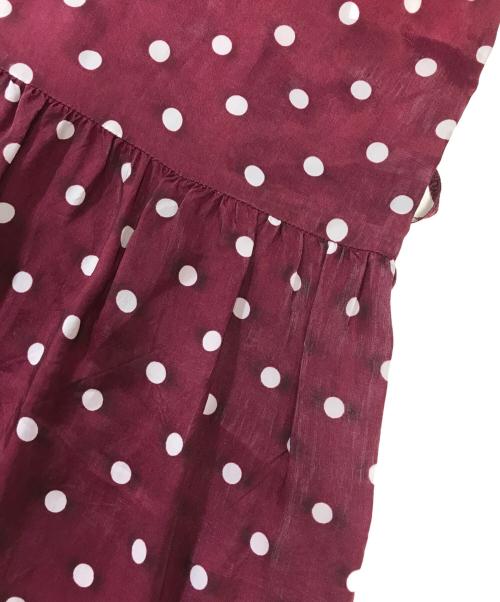ROBE DE CHAMBRE COMME DES GARCONS（ローブドシャンブル コムデギャルソン）ROBE DE CHAMBRE COMME DES GARCONS (ローブドシャンブル コムデギャルソン) ドット柄半袖ワンピース レッド サイズ:表記なしの古着・服飾アイテム