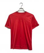COMME des GARCONS HOMME HOMMEコムデギャルソンオムオム）の古着「00' 袖ロゴ リバーシブルTシャツ」｜レッド
