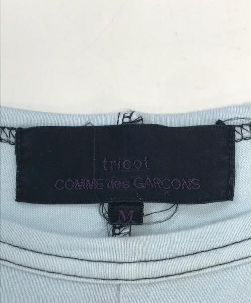 tricot COMME des GARCONS（トリココムデギャルソン）tricot COMME des GARCONS (トリココムデギャルソン) 切替装飾カットソー スカイブルー サイズ:Mの古着・服飾アイテム