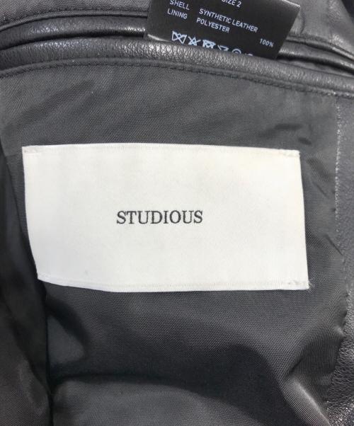STUDIOUS（ステュディオス）STUDIOUS (ステュディオス) MODERN LEATHER BLOUSON ブラック サイズ:SIZE2の古着・服飾アイテム