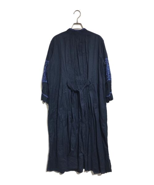ne quittez pas（ヌキテパ）ne quittez pas (ヌキテパ) C.DOBBY STRIPE EMB DRESS ネイビー サイズ:Sの古着・服飾アイテム