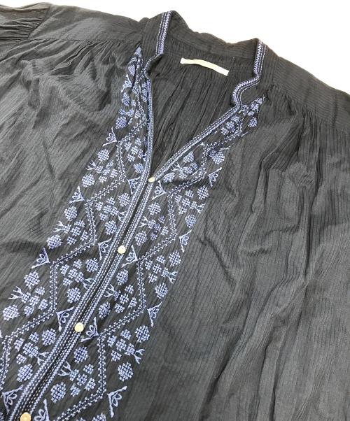 ne quittez pas（ヌキテパ）ne quittez pas (ヌキテパ) C.DOBBY STRIPE EMB DRESS ネイビー サイズ:Sの古着・服飾アイテム