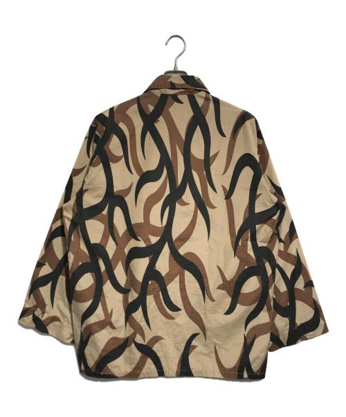 ASAT（アサット）ASAT (アサット) トライバルカモ柄シャツ ブラウン サイズ:Lの古着・服飾アイテム