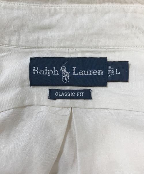 RALPH LAUREN（ラルフローレン）RALPH LAUREN (ラルフローレン) ボタンダウンリネンシルクシャツ ホワイト サイズ:Lの古着・服飾アイテム