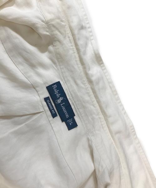 RALPH LAUREN（ラルフローレン）RALPH LAUREN (ラルフローレン) ボタンダウンリネンシルクシャツ ホワイト サイズ:Lの古着・服飾アイテム