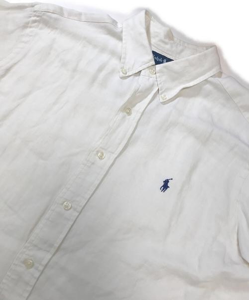 RALPH LAUREN（ラルフローレン）RALPH LAUREN (ラルフローレン) ボタンダウンリネンシルクシャツ ホワイト サイズ:Lの古着・服飾アイテム