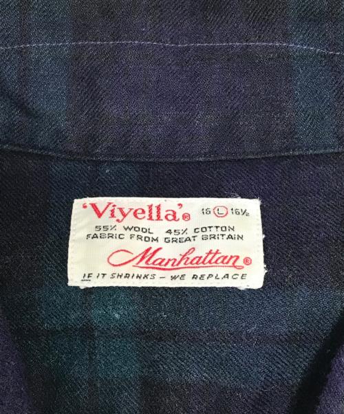 Viyella（ヴァイエラ）Viyella (ヴァイエラ) オープンカラーシャツ ネイビー サイズ:Lの古着・服飾アイテム