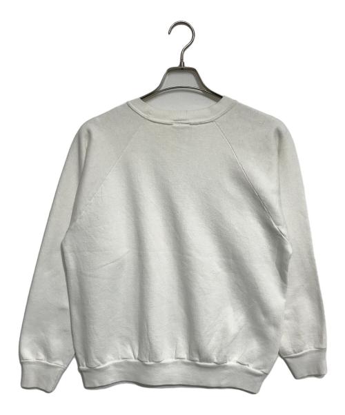 Champion（チャンピオン）Champion (チャンピオン) 染込みプリントラグランスウェット ホワイト サイズ:Lの古着・服飾アイテム