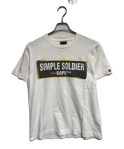 A BATHING APE（アベイシングエイプ）A BATHING APE (アベイシングエイプ) プリントTシャツ ホワイト サイズ:Mの古着・服飾アイテム