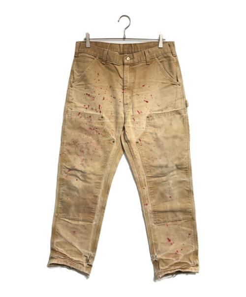 CarHartt（カーハート）CarHartt (カーハート) ダック地ペイントダブルニーペインターパンツ ブラウン サイズ:34の古着・服飾アイテム