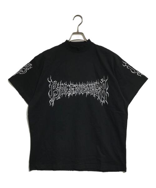 BALENCIAGA（バレンシアガ）BALENCIAGA (バレンシアガ) ダークウェーブプリントTシャツ ブラック サイズ:Lの古着・服飾アイテム