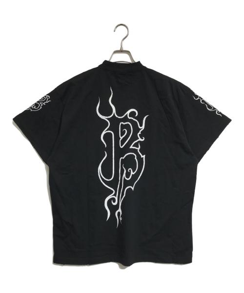 BALENCIAGA（バレンシアガ）BALENCIAGA (バレンシアガ) ダークウェーブプリントTシャツ ブラック サイズ:Lの古着・服飾アイテム
