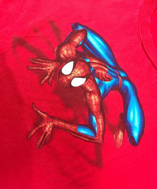 キャラクターTシャツ（キャラクターTシャツ）キャラクターTシャツ (キャラクターTシャツ) 00s SPIDERMAN(スパイダーマン) キャラクターTシャツ レッド サイズ:XLの古着・服飾アイテム