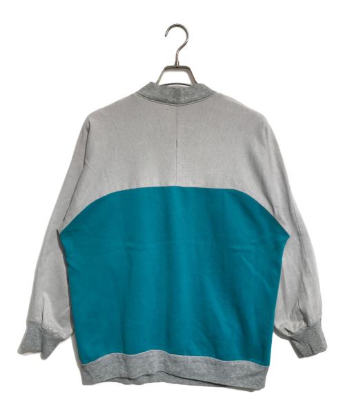 VINTAGE（ヴィンテージ）VINTAGE (ヴィンテージ) ヴィンテージハーフジップスウェット グレー×ブルー サイズ:表記なしの古着・服飾アイテム