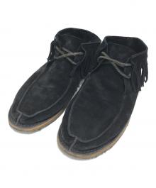 Saint Laurent Paris（サンローランパリ）の古着「フリンジレザースウェードモカシン」｜ブラック