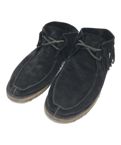 Saint Laurent Paris（サンローランパリ）Saint Laurent Paris (サンローランパリ) フリンジレザースウェードモカシン ブラック サイズ:表記なしの古着・服飾アイテム