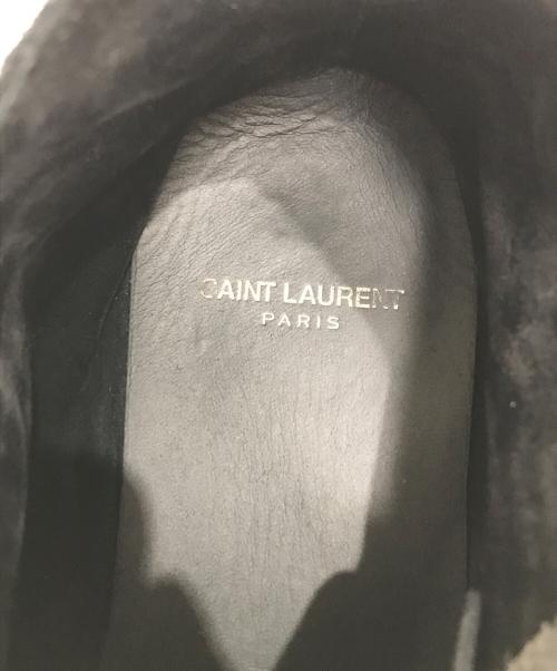 Saint Laurent Paris（サンローランパリ）Saint Laurent Paris (サンローランパリ) フリンジレザースウェードモカシン ブラック サイズ:表記なしの古着・服飾アイテム