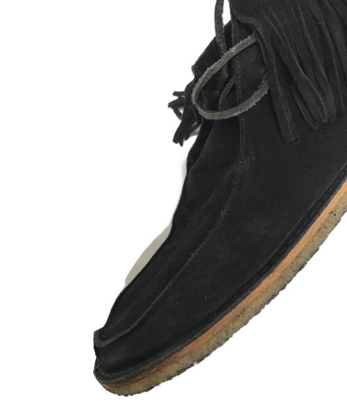 Saint Laurent Paris（サンローランパリ）Saint Laurent Paris (サンローランパリ) フリンジレザースウェードモカシン ブラック サイズ:表記なしの古着・服飾アイテム