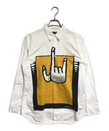 COMME des GARCONS HOMME PLUS（コムデギャルソンオムプリュス）の古着「コラボプリント長袖シャツ」｜ホワイト