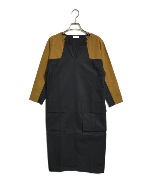DRIES VAN NOTEN（ドリスヴァンノッテン）DRIES VAN NOTEN (ドリスヴァンノッテン) 切替ワンピース ブラック×ブラウン サイズ:36の古着・服飾アイテム