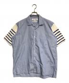COMME des GARCONS SHIRTコムデギャルソンシャツ）の古着「袖切替開襟シャツ」｜ブルー
