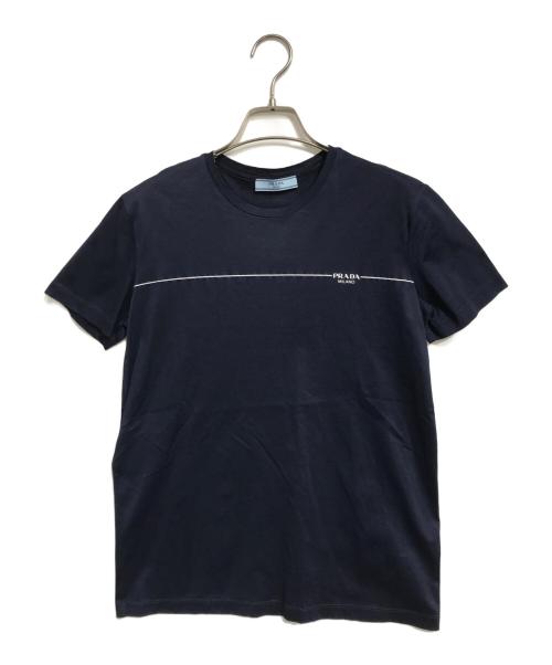 PRADA（プラダ）PRADA (プラダ) ロゴTシャツ ネイビー サイズ:40の古着・服飾アイテム