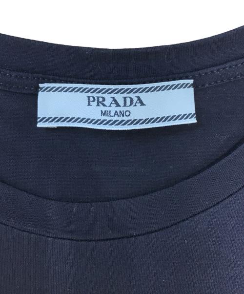 PRADA（プラダ）PRADA (プラダ) ロゴTシャツ ネイビー サイズ:40の古着・服飾アイテム