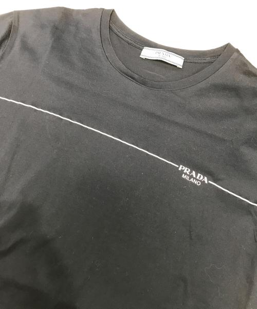 PRADA（プラダ）PRADA (プラダ) ロゴTシャツ ネイビー サイズ:40の古着・服飾アイテム