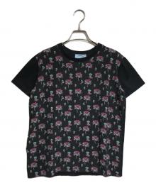 PRADA（プラダ）の古着「フローラルTシャツ」｜ブラック