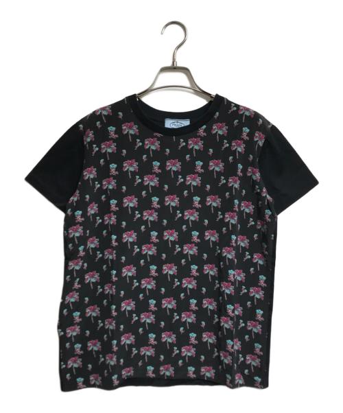 PRADA（プラダ）PRADA (プラダ) フローラルTシャツ ブラック サイズ:Mの古着・服飾アイテム