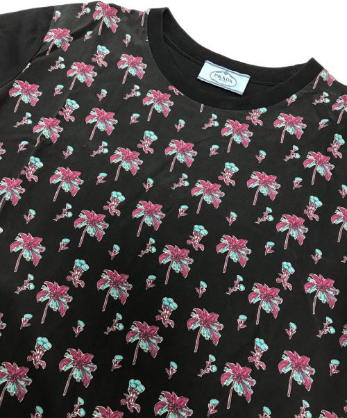 PRADA（プラダ）PRADA (プラダ) フローラルTシャツ ブラック サイズ:Mの古着・服飾アイテム
