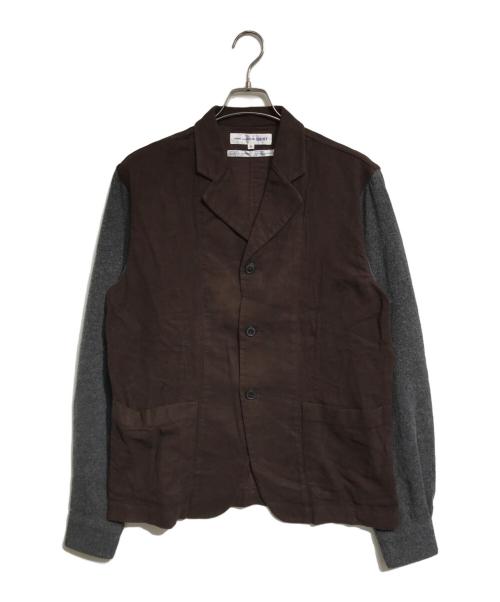 COMME des GARCONS SHIRT（コムデギャルソンシャツ）COMME des GARCONS SHIRT (コムデギャルソンシャツ) 切替開襟シャツ ブラウン×グレー サイズ:Sの古着・服飾アイテム