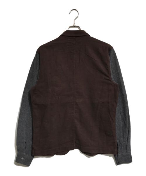COMME des GARCONS SHIRT（コムデギャルソンシャツ）COMME des GARCONS SHIRT (コムデギャルソンシャツ) 切替開襟シャツ ブラウン×グレー サイズ:Sの古着・服飾アイテム