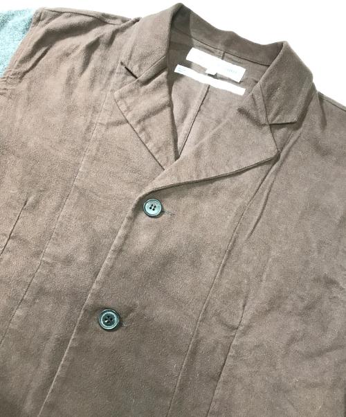 COMME des GARCONS SHIRT（コムデギャルソンシャツ）COMME des GARCONS SHIRT (コムデギャルソンシャツ) 切替開襟シャツ ブラウン×グレー サイズ:Sの古着・服飾アイテム
