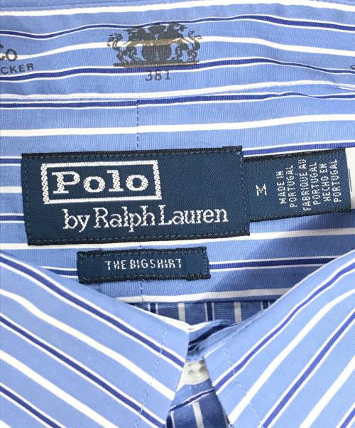 POLO RALPH LAUREN（ポロ・ラルフローレン）POLO RALPH LAUREN (ポロ・ラルフローレン) THOMAS MASON (トーマスメイソン) ストライプシャツ ネイビー サイズ:Mの古着・服飾アイテム