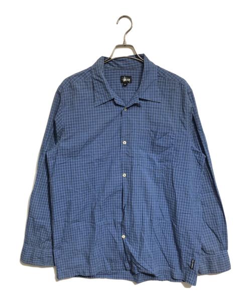stussy（ステューシー）stussy (ステューシー) チェックシャツ ブルー サイズ:Lの古着・服飾アイテム