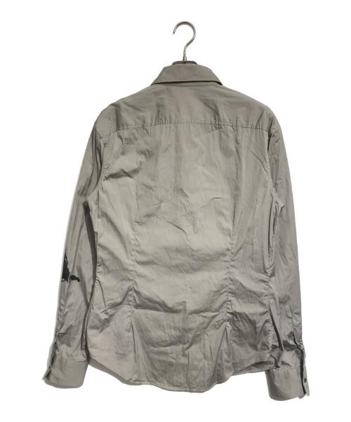 JOHN GALLIANO（ジョンガリアーノ）JOHN GALLIANO (ジョンガリアーノ) ニュースペーパーシャツ グレー サイズ:52の古着・服飾アイテム