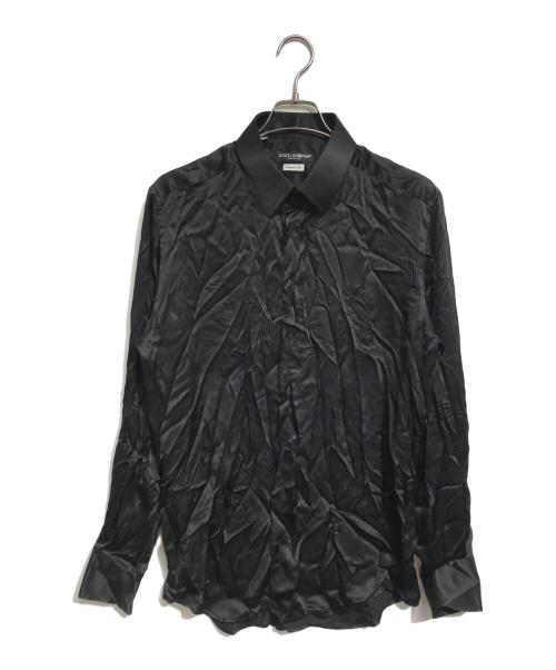 DOLCE & GABBANA（ドルチェ＆ガッバーナ）DOLCE & GABBANA (ドルチェ＆ガッバーナ) シルクシャツ ブラック サイズ:42の古着・服飾アイテム